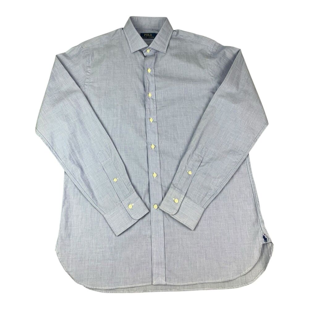 Polo Ralph Lauren Long Sleeve Dress Shirt, Blue, Men's Size Large, 16, 40/41